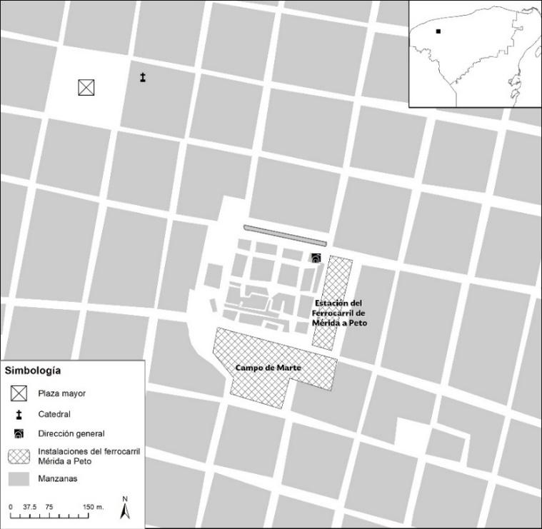 Imagen 3. Ubicación de la estación de Mérida a Peto.