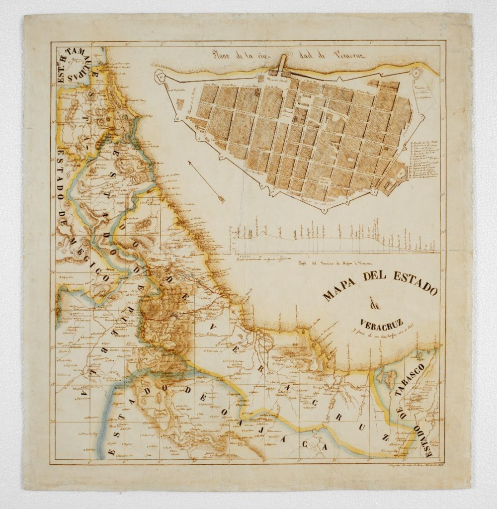 Mapa del Estado de Veracruz. Fondo Ferrocarril Mexicano. Serie. Orizaba. CEDIF, CNPPCF, Secretaría de Cultura. N° 8511.
