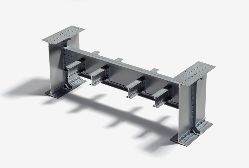 Maqueta, escala 1:100, de una viga original en la colección del Deutsches Museum, Múnich. Foto: Hubert Czech: Archivo fotográfico Deutsches Museum. 